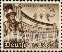 FindYourStampsValue: Leipzig Fair - Johannes Gutenberg and Library at Leipzig, Inscribed "Leipziger Messe"
