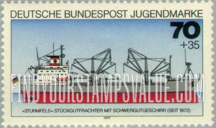 FindYourStampsValue: SEMI-POSTAL - Historic Ships: Freighter Sturmfels, 1972