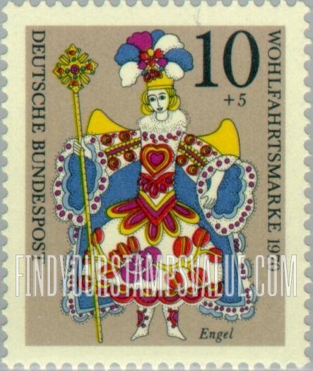 FindYourStampsValue: SEMI-POSTAL - Puppets: Rococo Angel, from Ursuline Sisters’ Convent, Innsbruck