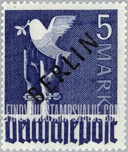 FindYourStampsValue: BERLIN - Germany Reaching for Peace: Overprinted Diagonally in Black