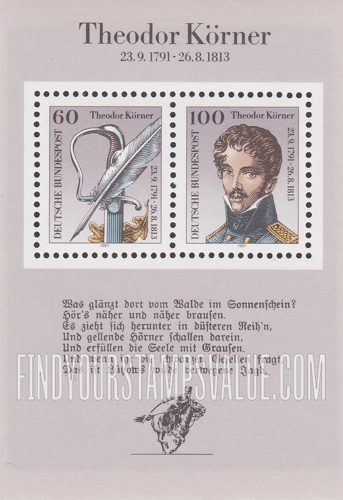 FindYourStampsValue: Theodor Korner (1791-1813), Poet