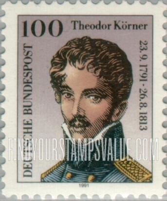FindYourStampsValue: Theodor Korner (1791-1813), Poet: Portrait