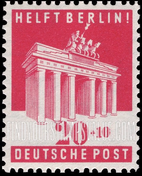 FindYourStampsValue: SEMI-POSTAL - Brandenburg Gate, Berlin