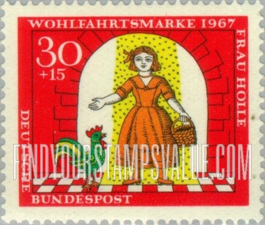 FindYourStampsValue: SEMI-POSTAL - Various Scenes from Frau Holle: Fairy Tale Type of 1965