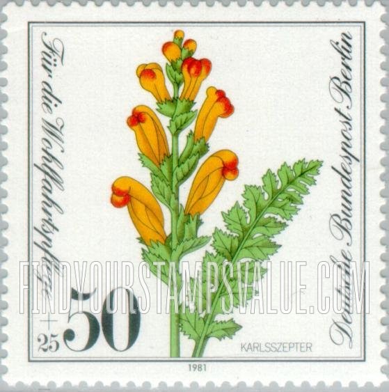 FindYourStampsValue: OCCUPATION SEMI-POSTAL - Plant Type of 1981: Pedicularis sceptrum-carolinum