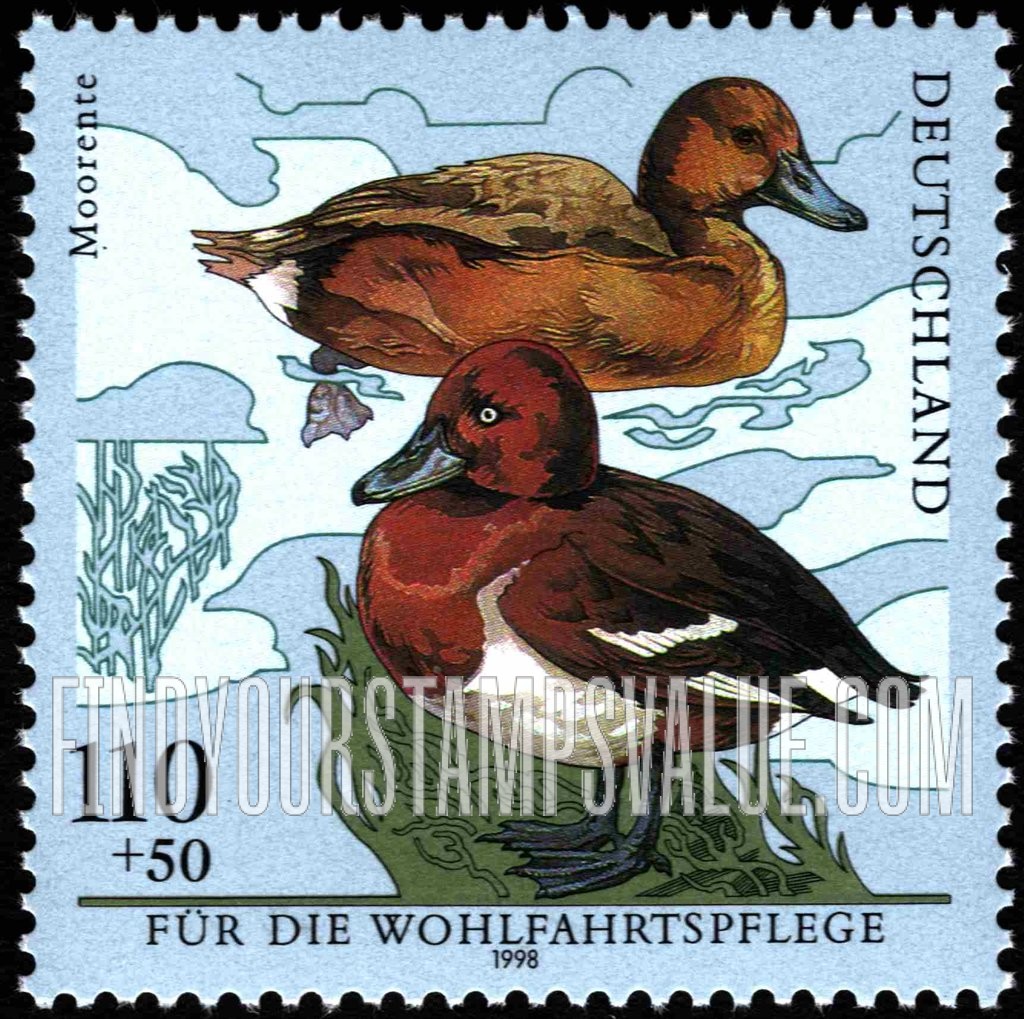 FindYourStampsValue: SEMI-POSTAL - Welfare Stamps: White-eyed duck