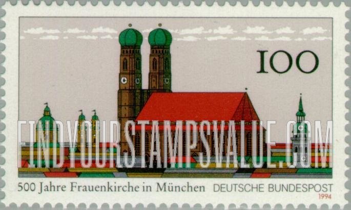 FindYourStampsValue: Church of Our Lady, Munich, 500th Anniversary