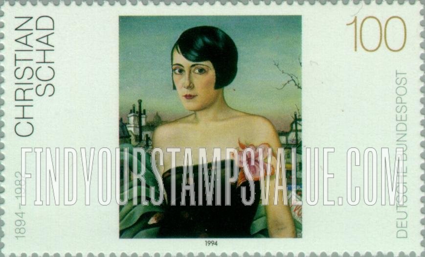 FindYourStampsValue: Paintings Type of 1993: Maika, by Christian Schad