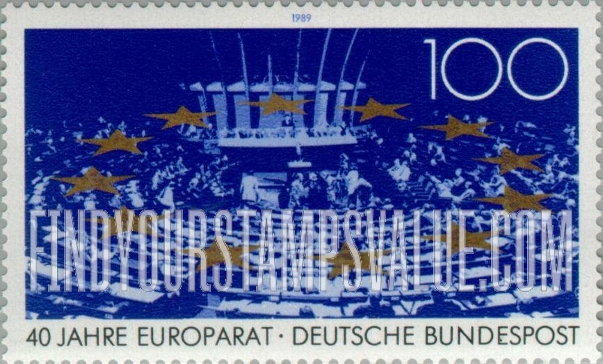 FindYourStampsValue: Council of Europe, 40th Anniversary: Parliamentary Assembly, stars