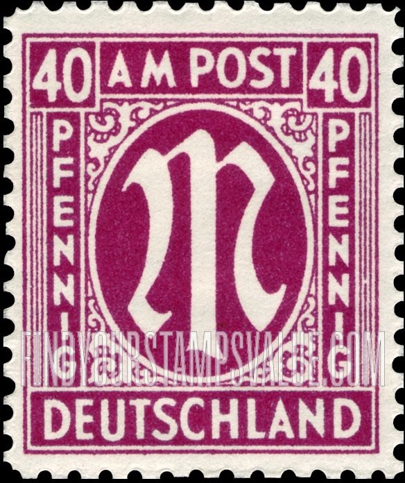 FindYourStampsValue: A. M. G. ISSUE - "M" in Circle