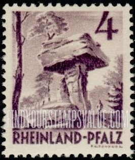 FindYourStampsValue: RHINE PALATINATE - “Devil’s Table”, Near Pirmasens