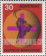 FindYourStampsValue: Cross and Map of South America