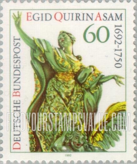 FindYourStampsValue: Egid Quirin Asam (1692-1750), Architect and Sculptor