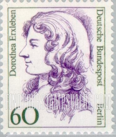 FindYourStampsValue: BERLIN - Famous Women Type of Germany: Dorothea Erxleben (1715-62), physician
