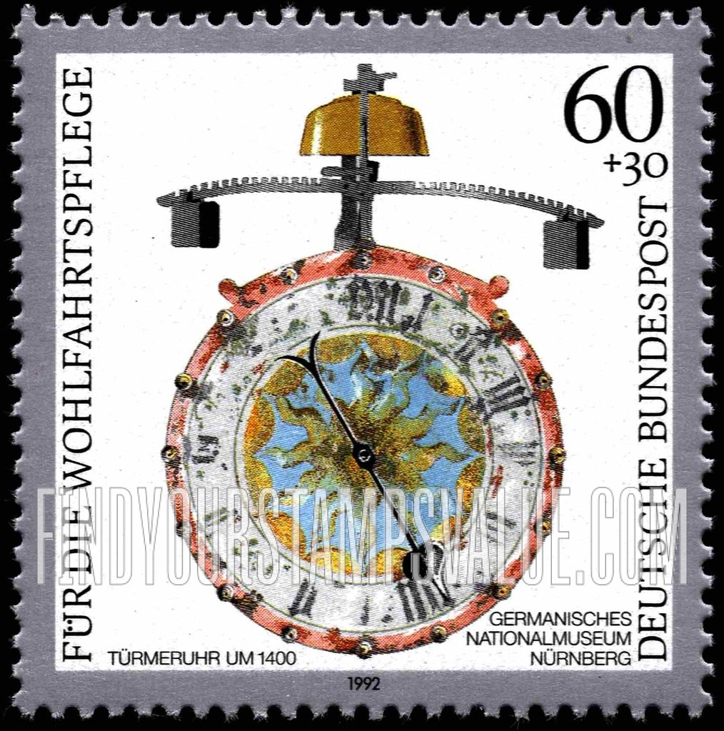 FindYourStampsValue: SEMI-POSTAL - Antique Clocks: Turret, c. 1400