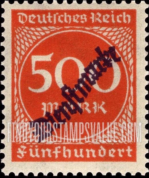 FindYourStampsValue: OFFICIAL - Numeral Value: Regular Issue of 1923 Overprinted
