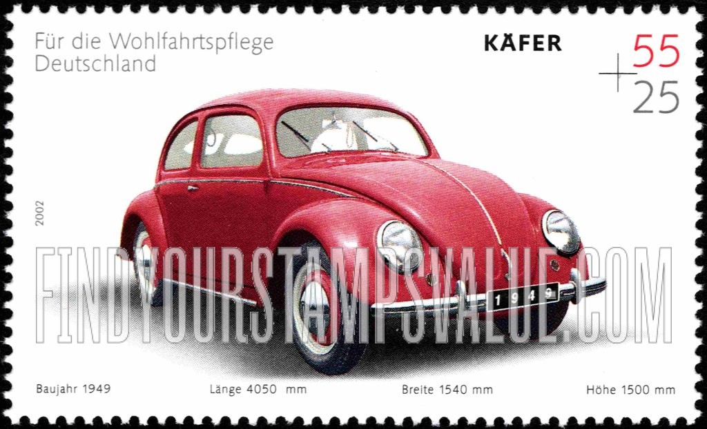 FindYourStampsValue: SEMI-POSTAL - Automobiles: 1949 Volkswagen Beetle