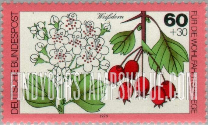 FindYourStampsValue: SEMI-POSTAL - Woodland Plants: Hawthorn