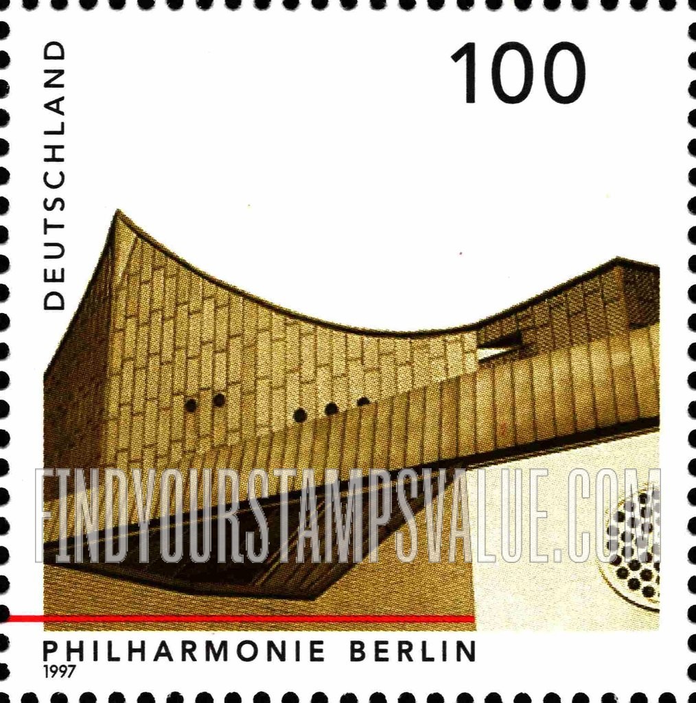 FindYourStampsValue: German Architecture after 1945: Berlin Philharmonic, by Hans Scharoun