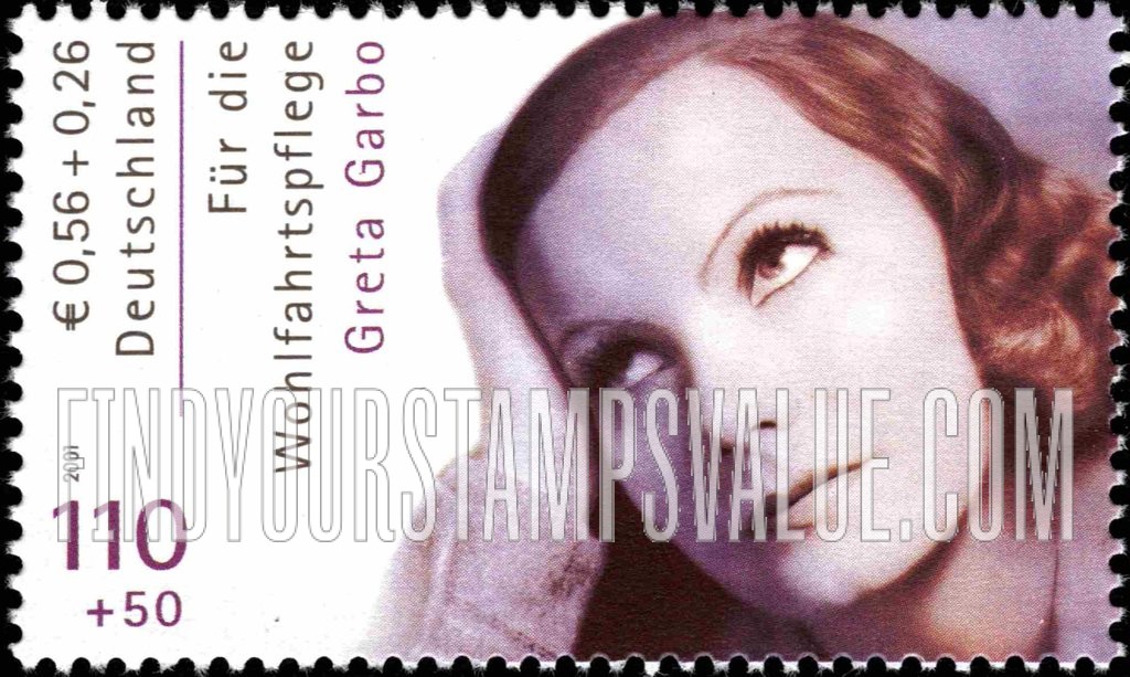 FindYourStampsValue: SEMI-POSTAL - Film Stars: Greta Garbo