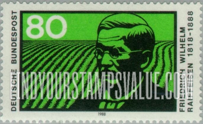 FindYourStampsValue: Friedrich Wilhelm Raiffeisen (1818-1888), Economist