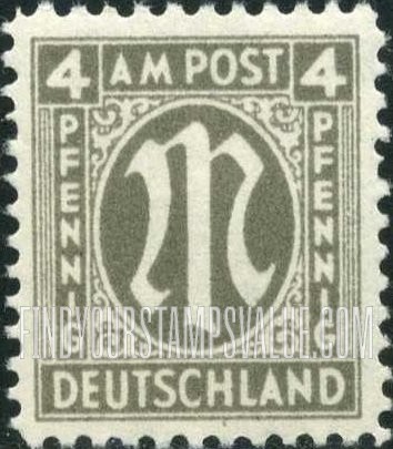 FindYourStampsValue: A. M. G. ISSUE - "M" in Circle