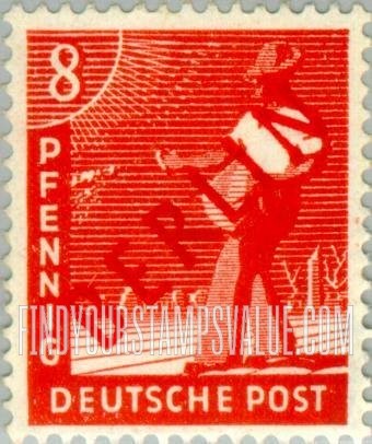 FindYourStampsValue: BERLIN - Sower: Stamps of Germany 1947-48 with “a” Overprint in Red