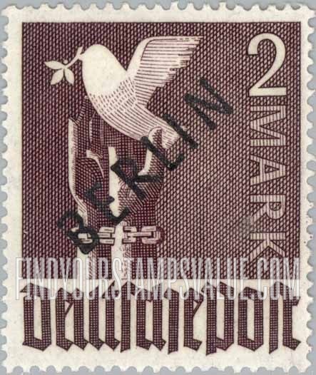 FindYourStampsValue: BERLIN - Germany Reaching for Peace: Overprinted Diagonally in Black