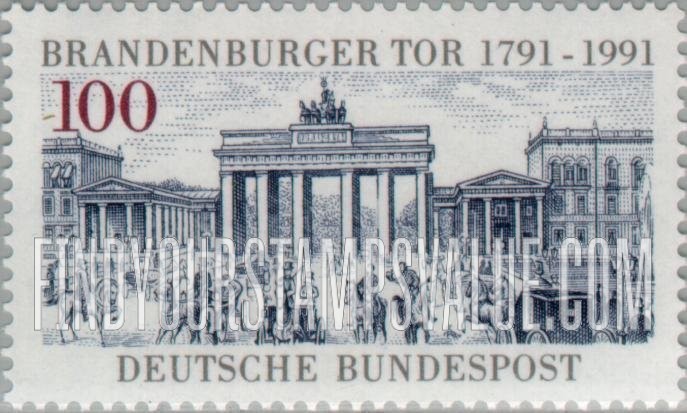FindYourStampsValue: Brandenburg Gate, Bicentennial