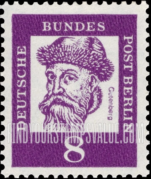 FindYourStampsValue: BERLIN - Portraits: Johann Gutenberg