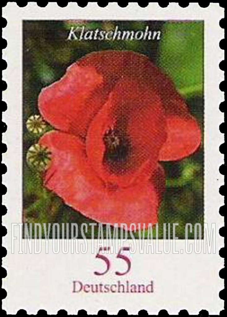 FindYourStampsValue: Flowers: Klatschmohn (red poppy)