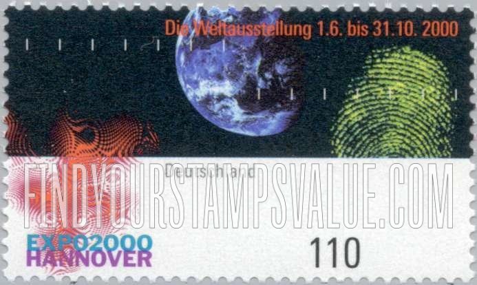 FindYourStampsValue: Expo 2000 Type of 2000: Expo emblem, Earth, fingerprint