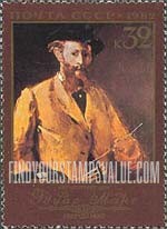 FindYourStampsValue: Russia: USSR, Birth Sesquicentenary of Edouard Manet - Self-portrait