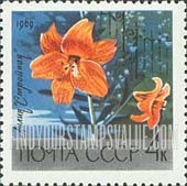 FindYourStampsValue: Russia: USSR, Work of the Botanical Gardens of the Academy of Sciences - Stroynaya Lily