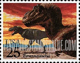 FindYourStampsValue: TYRANNOSAURUS REX - Prehistoric Animals