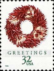 FindYourStampsValue: WREATHS (Large) - Chili Pepper, Self-adhesive stamp