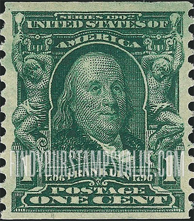 FindYourStampsValue: BENJAMIN FRANKLIN, Coil Stamp