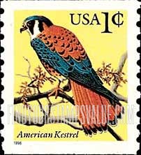 FindYourStampsValue: AMERICAN KESTREL - Flora and Fauna, Coil stamp