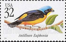 FindYourStampsValue: TROPICAL BIRDS - Antillean Euphonia