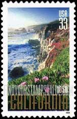 FindYourStampsValue: CALIFORNIA STATEHOOD, 150TH ANNIVERSARY - Big Sur and Iceplant, Self-Adhesive stamp