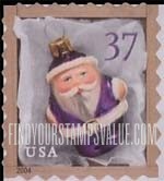 FindYourStampsValue: CHRISTMAS - Purple Santa Ornament, Self-Adhesive Booklet stamp