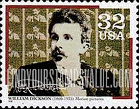 FindYourStampsValue: PIONEERS OF COMMUNICATION - William Dickson (1860-1935), Co-developer of Kinetoscope