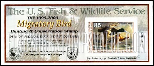 FindYourStampsValue: GREATER SCAUP, Self-adhesive