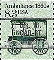 FindYourStampsValue: AMBULANCE 1860s - Transportation Coil