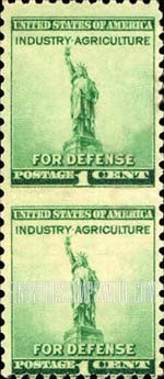 FindYourStampsValue: NATIONAL DEFENSE - Statue of Liberty