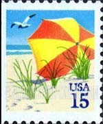 FindYourStampsValue: BEACH UMBRELLA, Booklet Stamp