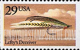 FindYourStampsValue: FISHING FLIES - Lefty's Deceiver, Booklet Stamp