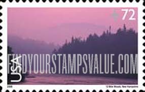 FindYourStampsValue: SCENIC AMERICAN LANDSCAPES - NEW HAMPSHIRE RIVER SCENE, Self-adhesive Stamp