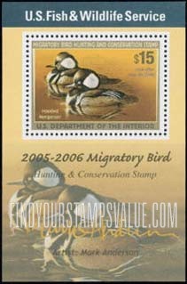 FindYourStampsValue: HOODED MERGANSERS