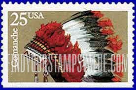 FindYourStampsValue: INDIAN HEADDRESSES - Comanche, Booklet Stamp